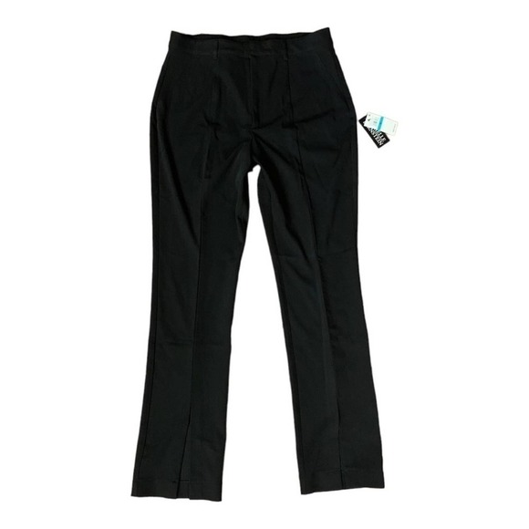 NWT Danielle Bernstein Slit Front Black Dress Pants - Picture 1 of 9